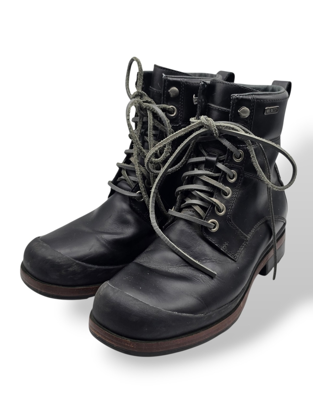 UGG Brown Leather Round Toe Lace Up Boots, Mens Size 8
